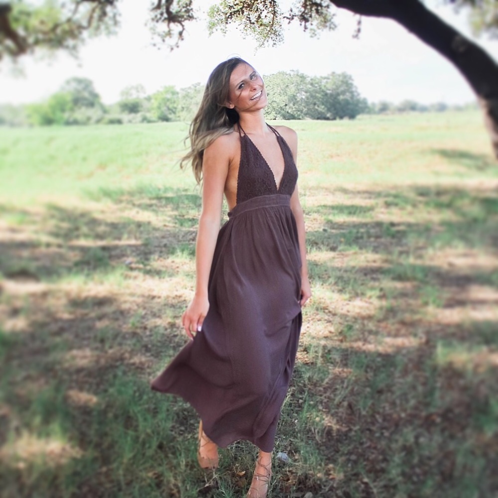 Maroon/Burgundy Maxi Dress